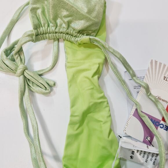 VDM Panama Bikini Bottom in Shimmer Lime - Picture 6 of 8